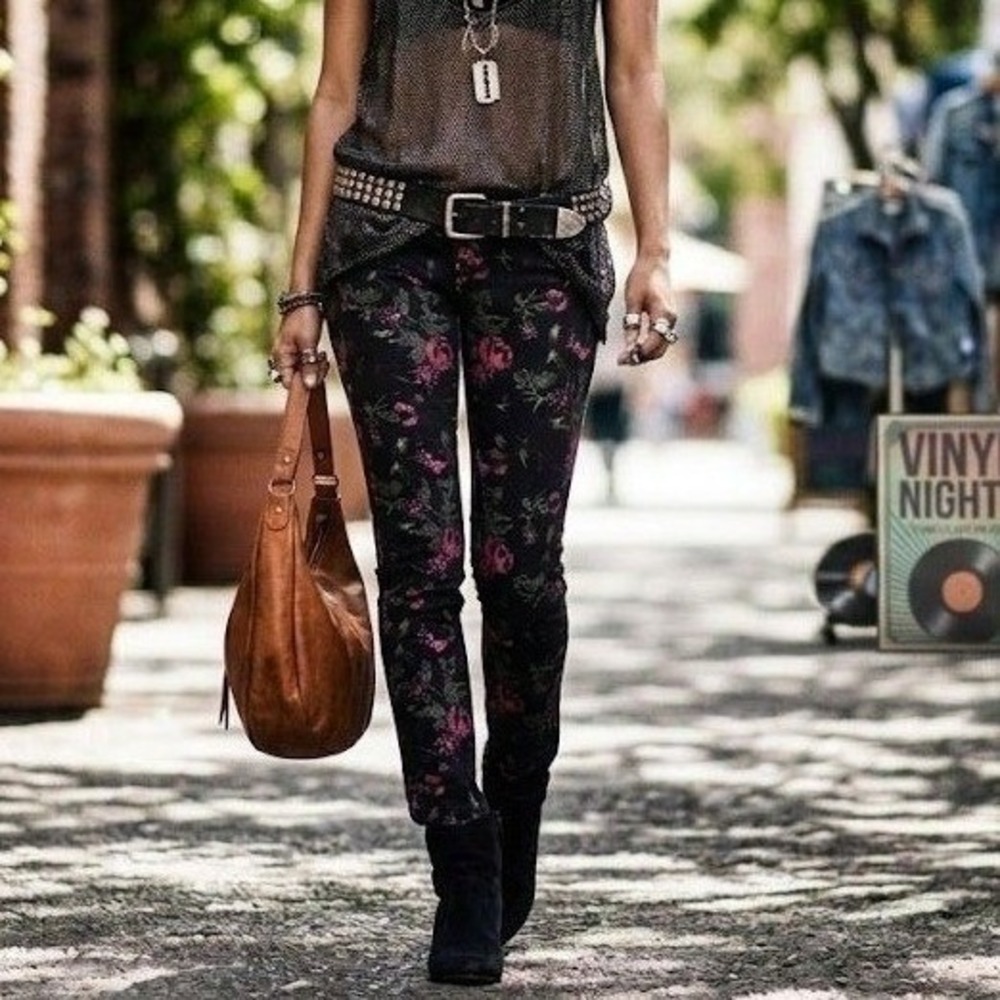 NWT Joe's Jeans Electric Floral Rose Skinny Jeans Size 28 Made in USA